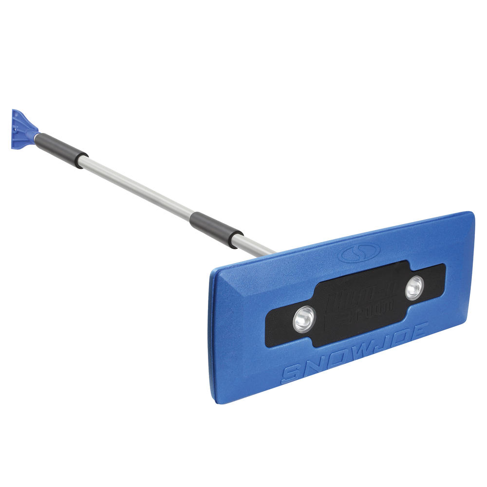 Snow Joe SJBLZD-LED  4-In-1 Telescoping Snow Broom + Ice Scraper &#124; 18in (Blue)