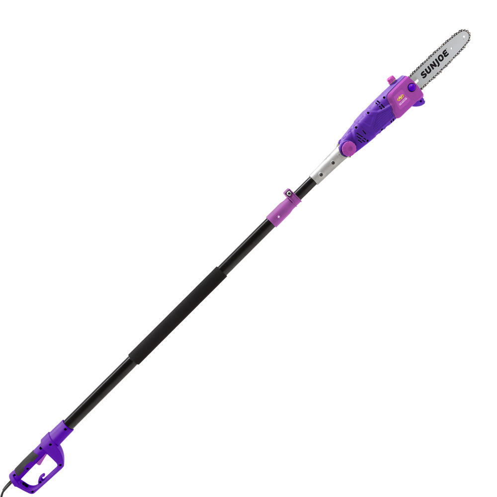 Sun Joe SWJ803E-PRP Electric Multi-Angle Pole Chain Saw &#124; 10 inch &#124; 8.0 Amp (Purple)
