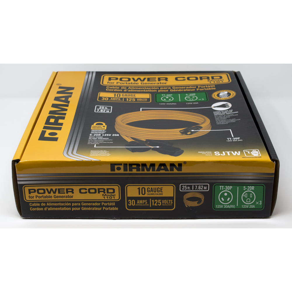 Firman FG1101 30 Amp Generator Power Cord (TT30P to 3x520R)