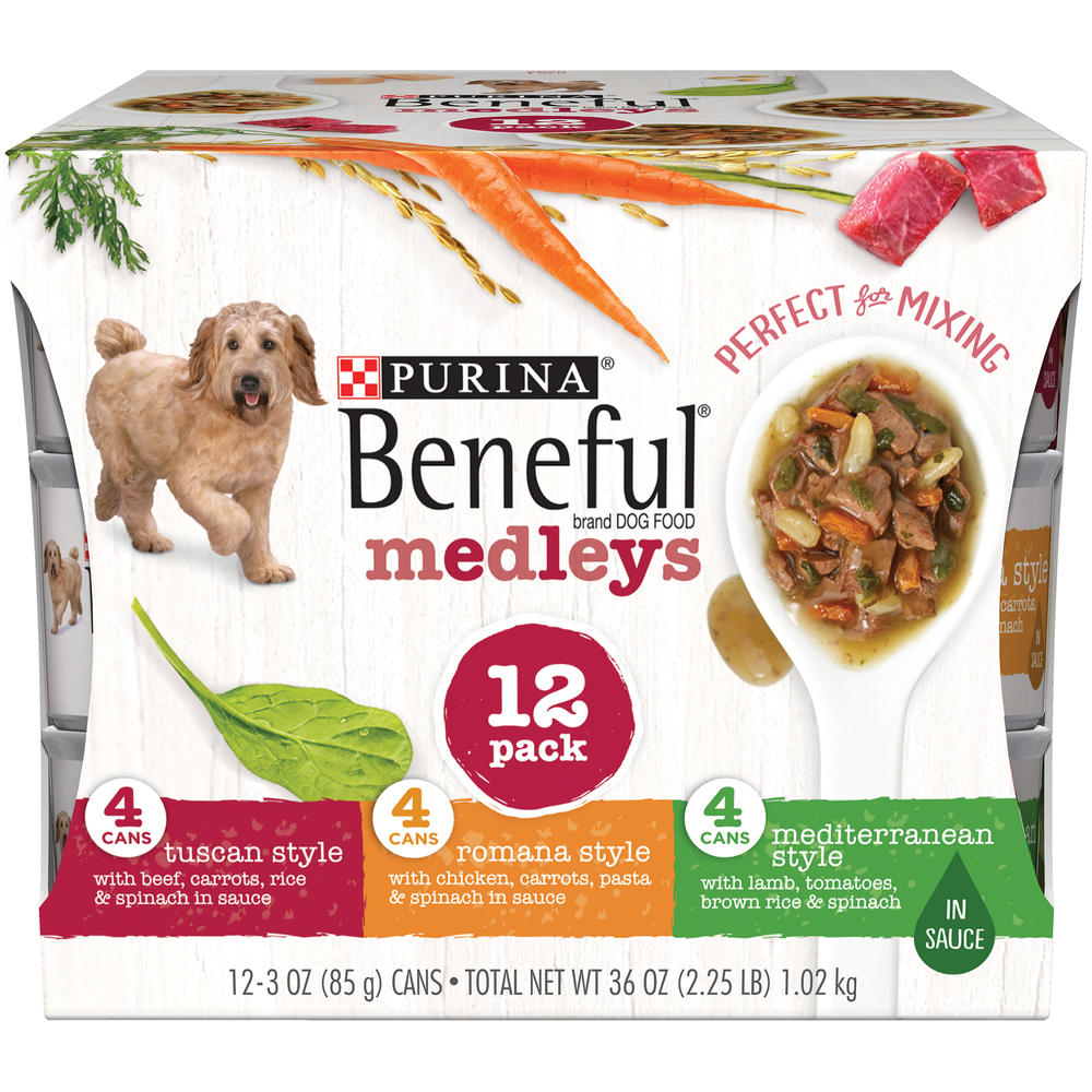 Beneful Medleys Variety Pack Wet Dog Food, 12- 3 oz. cans