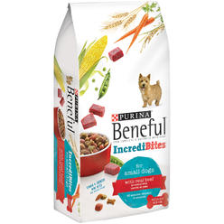 beneful, small dog incredibites with farm-raised beef dog food, 56 ounce