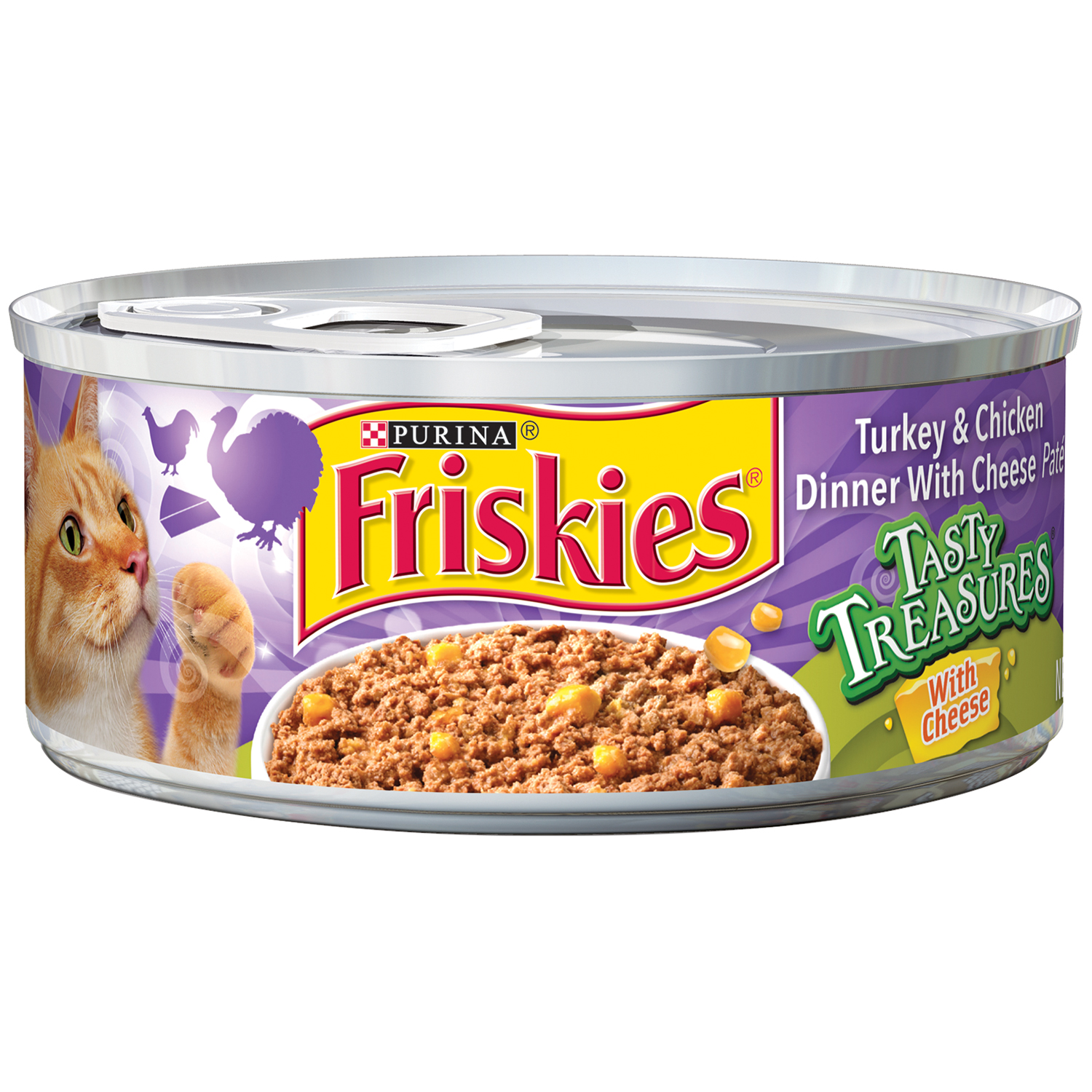 Friskies Tasty Treasures Pate Turkey & Chicken Dinner with Cheese 5.5 oz. Can