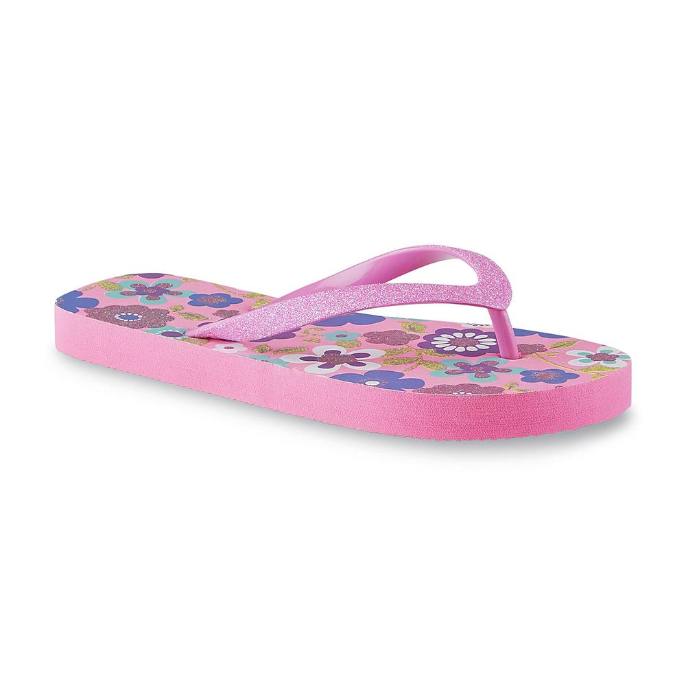 Route 66 Girl's Marny Pink/Floral Flip-Flop Sandal