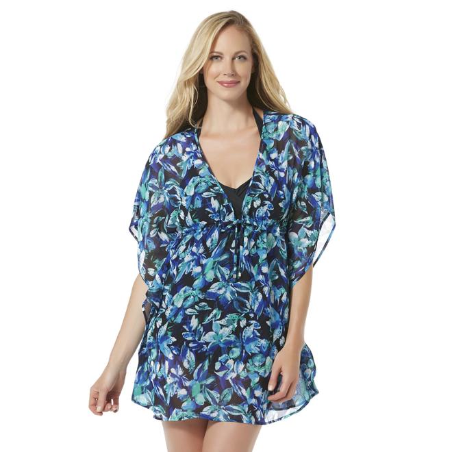Jaclyn Smith Women's Chiffon Swimsuit Cover-Up - Floral - Clothing ...