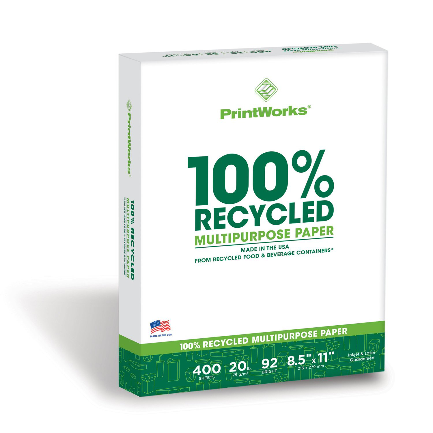 Printworks 00018 100% Recycled Multipurpose Paper 400ct