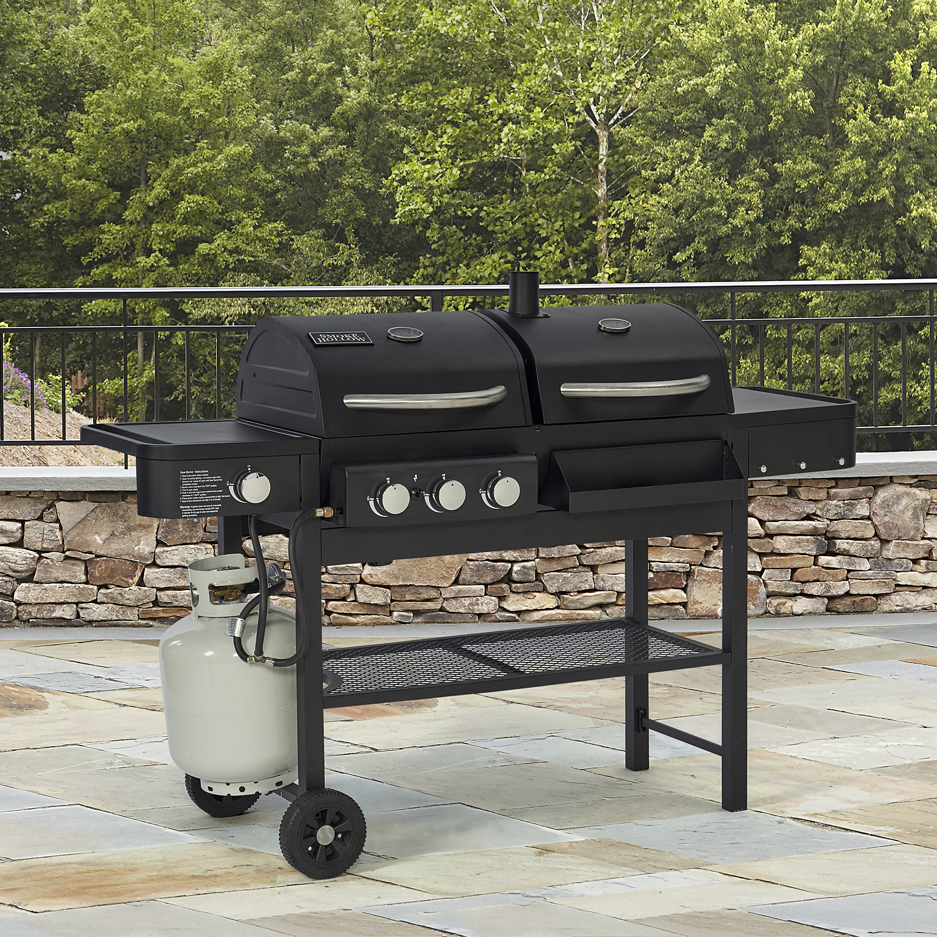 Smoke Hollow Combo Gas & Charcoal Grill with Side Burner ...