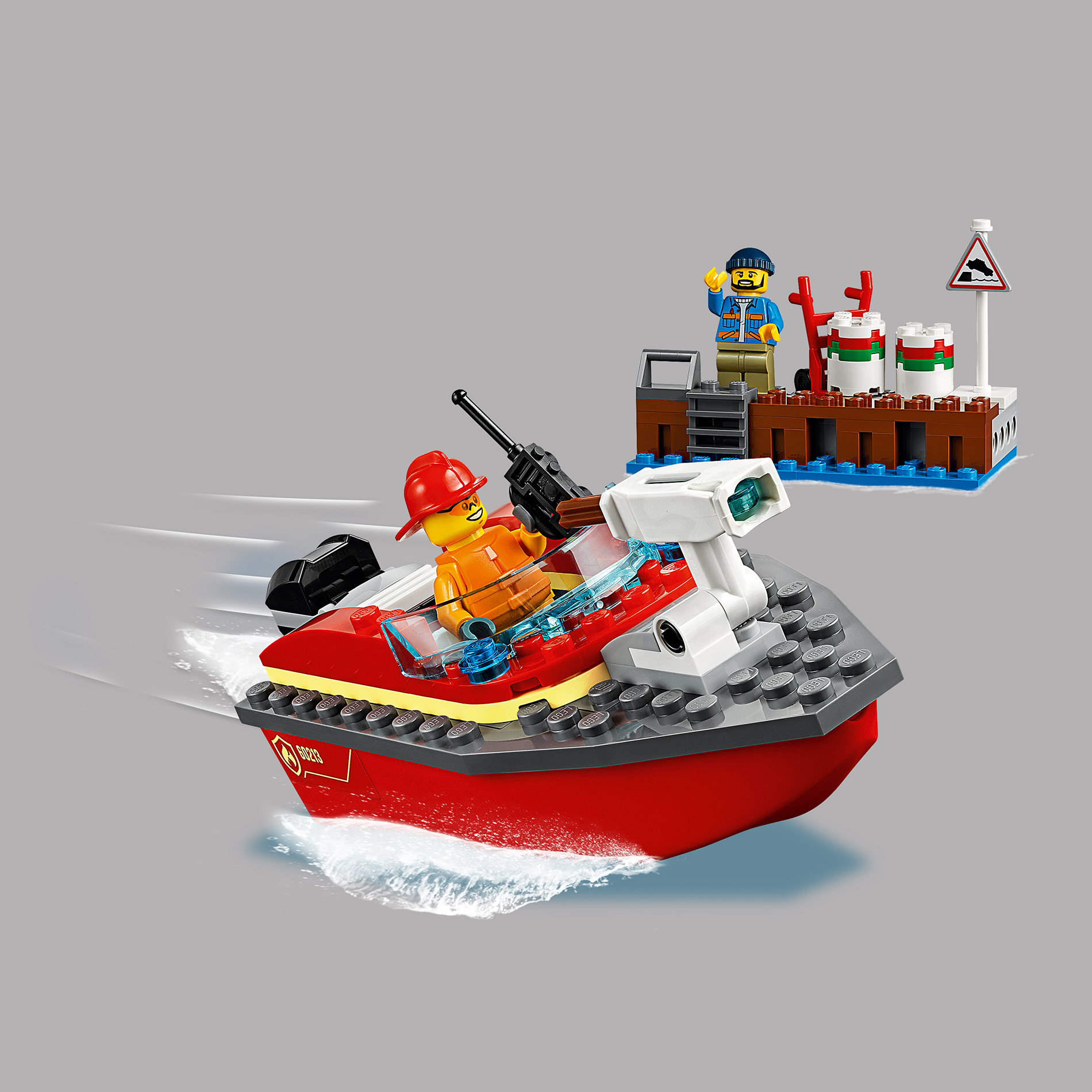 lego dock side fire