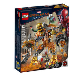 lego marvel spider-man far from home: molten man battle 76128 building kit, new 2019 (295 pieces)