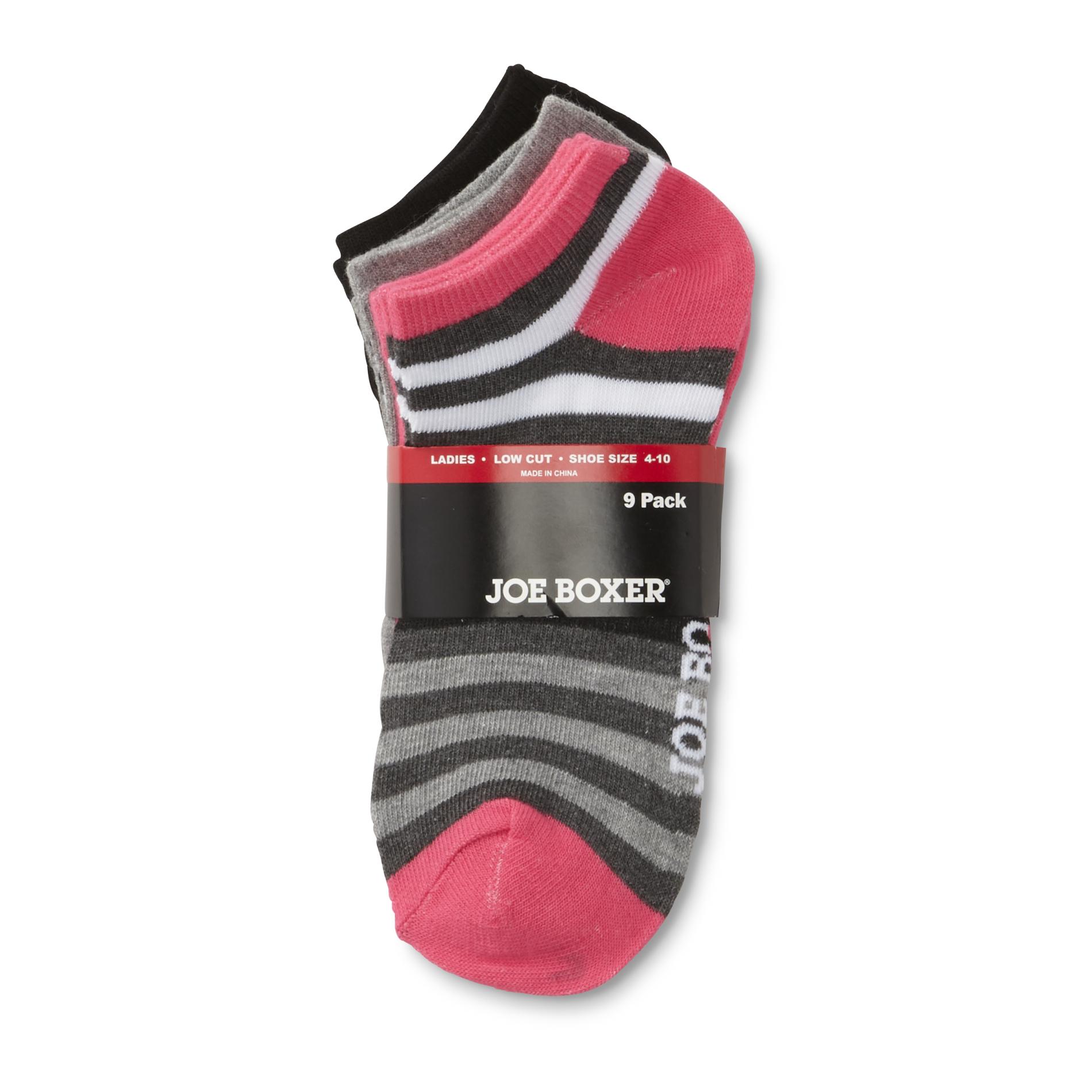 Joe Boxer Women's 9-Pairs Low-Cut Socks - Stripes & Solids, Size: One size Joe Boxer Women's 9-Pairs Low-Cut Socks - Stripes & Solids, Size: One size