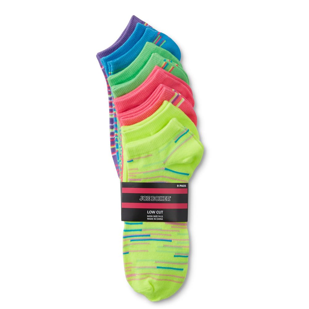 Joe Boxer Women's 9-Pairs Low Cut Socks - Neon