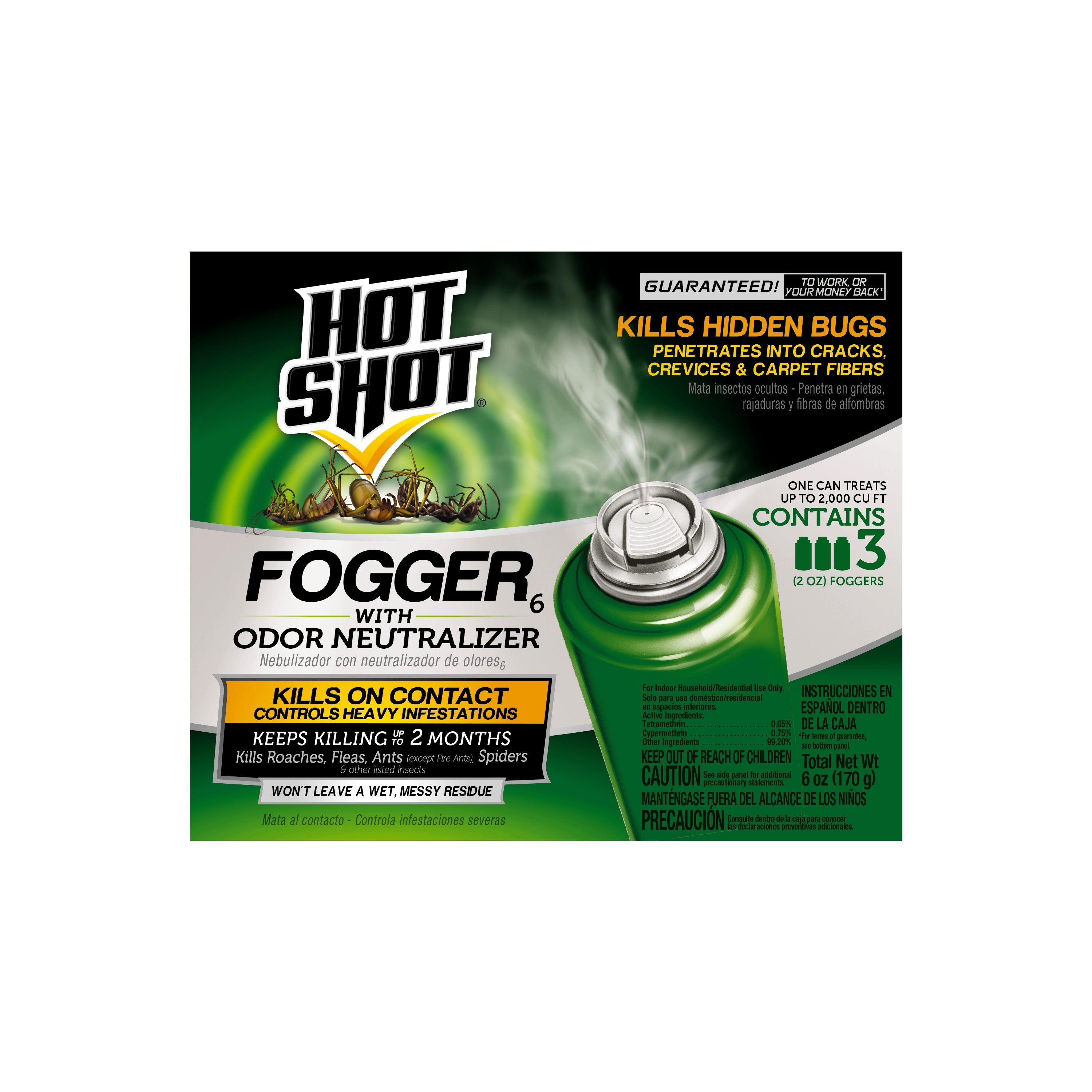 Hot Shot Fogger with Odor Neutralizer, 6 Oz., 3 Count