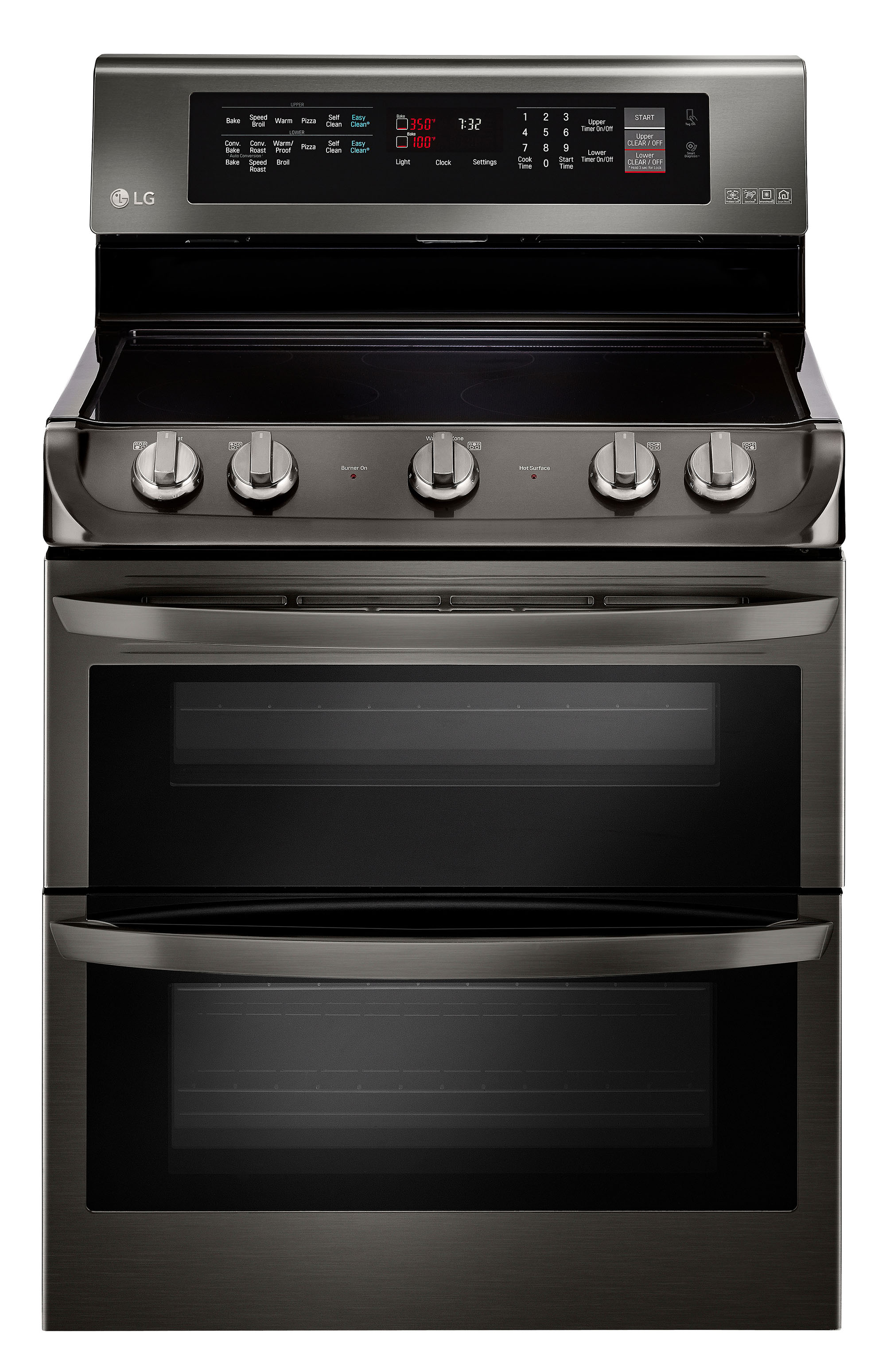 LG LDE4415BD 7.3 cu. ft. Double Oven Electric Range w/ProBake Electric Black Stainless Steel Stove