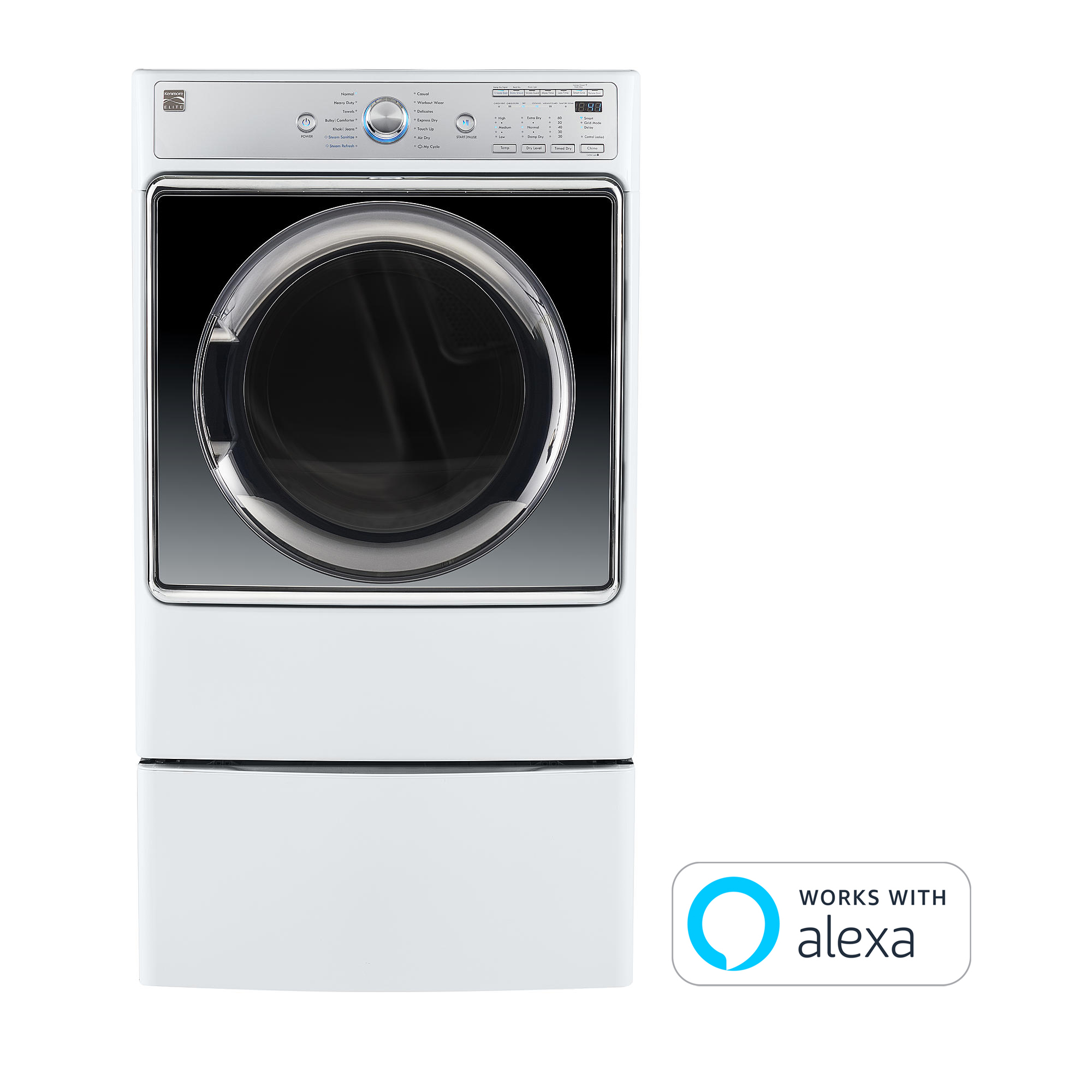 Thumbnail for Kenmore Elite 91982 9.0 cu. ft. Smart Gas Dryer w/ Steam - White