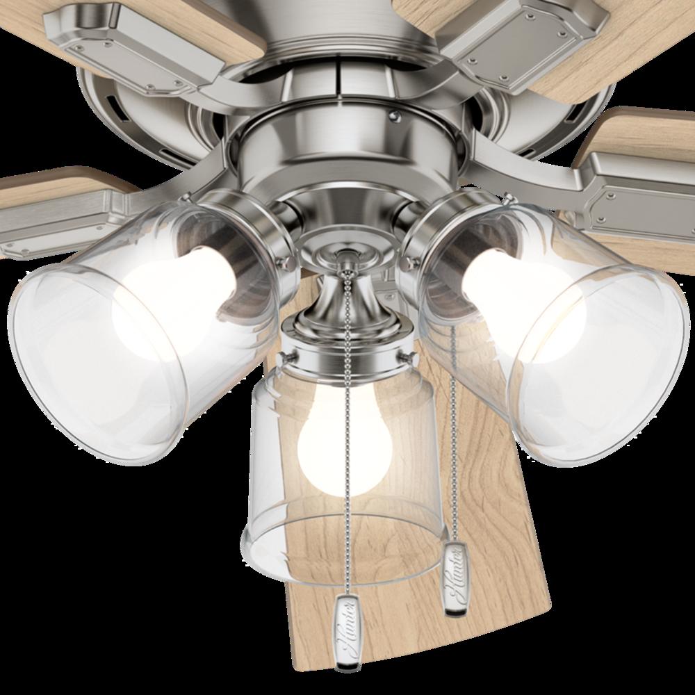 Hunter 54206  52" Crestfield Brushed Nickel Ceiling Fan with Light Kit