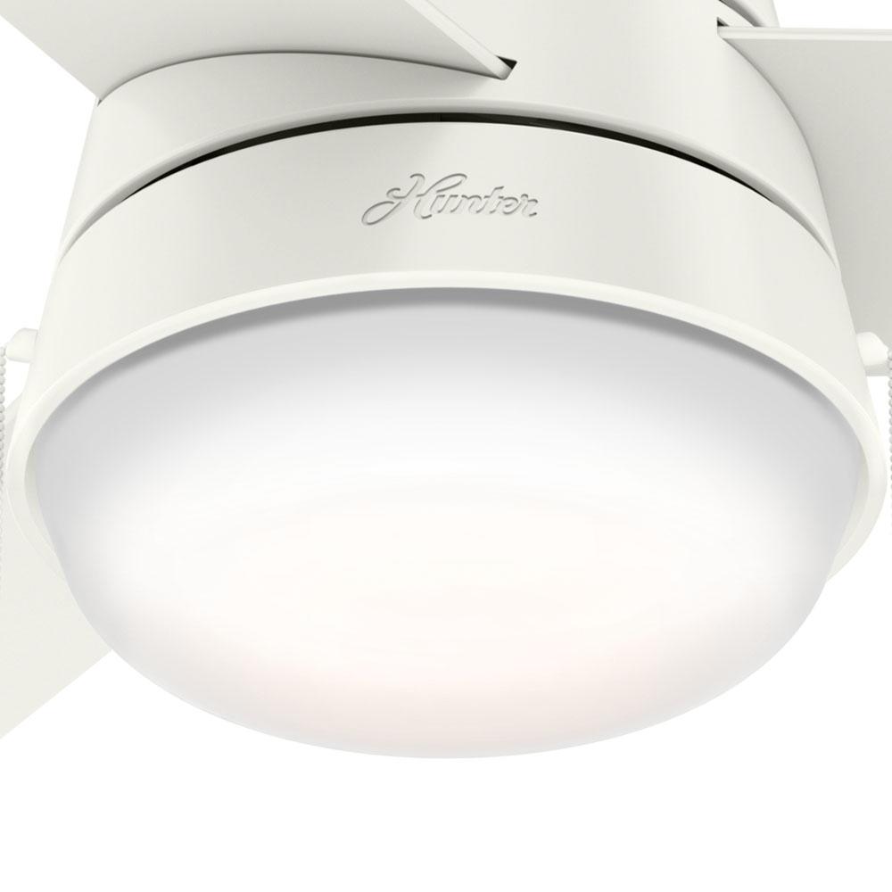 Hunter 59301  36" Aker Fresh White Ceiling Fan with Light Kit