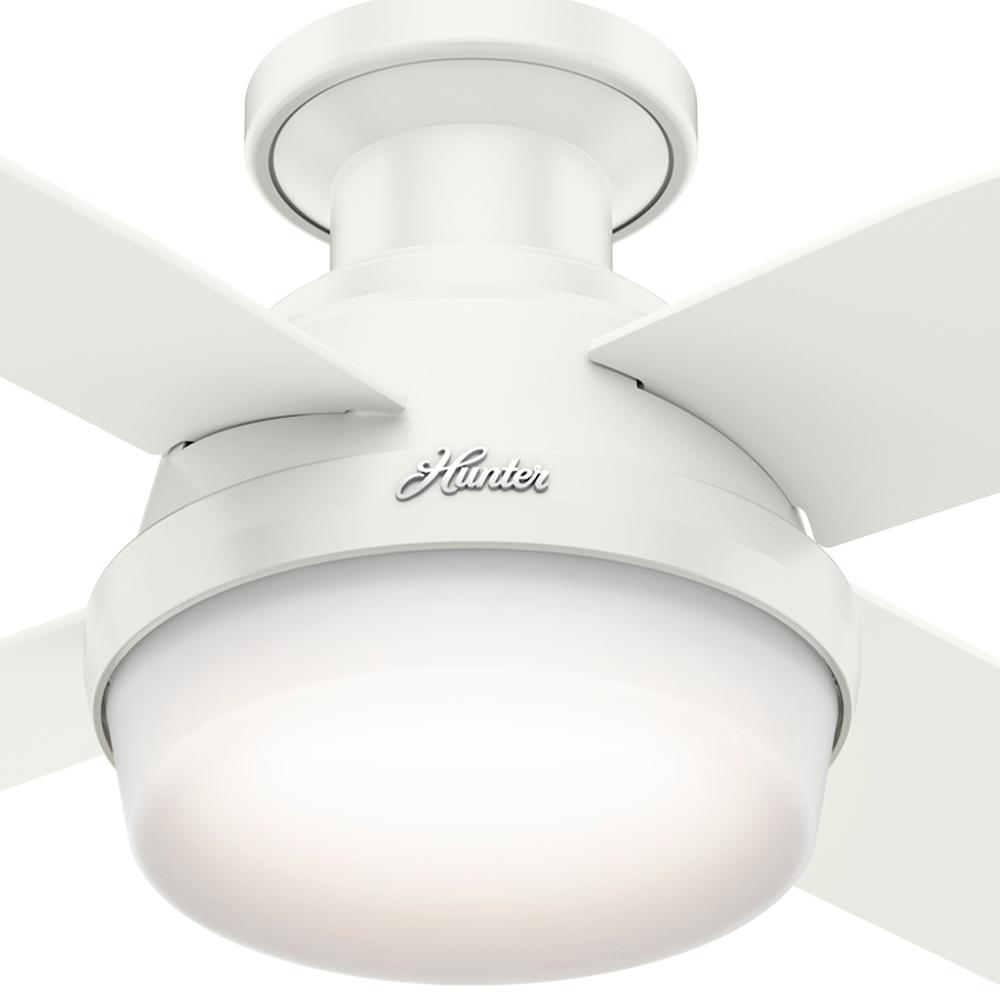 Hunter 59244 44" Dempsey Fresh White Ceiling Fan with Light Kit and
