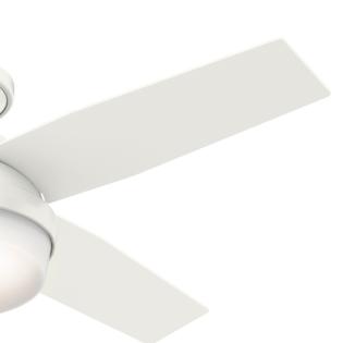 Hunter 59244 44 Dempsey Fresh White Ceiling Fan With Light Kit And Remote Control