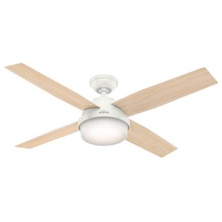 Hunter 59252 52 Dempsey Fresh White Ceiling Fan With Light Kit