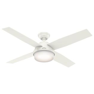 Hunter 59252 52 Dempsey Fresh White Ceiling Fan With Light Kit