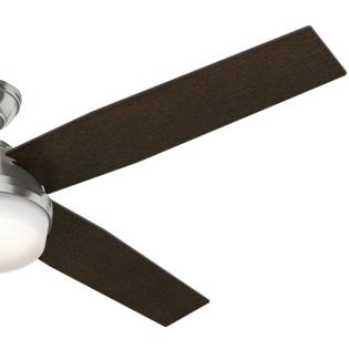 Hunter 59441 60 Dempsey Brushed Nickel Ceiling Fan With Light Kit And Remote Control