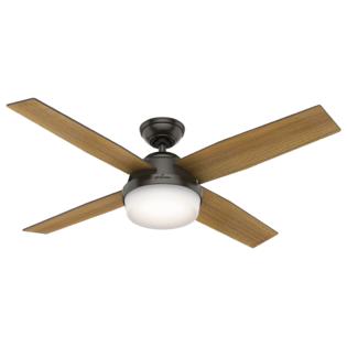 Hunter 59446 52 Dempsey Noble Bronze Ceiling Fan With Light Kit