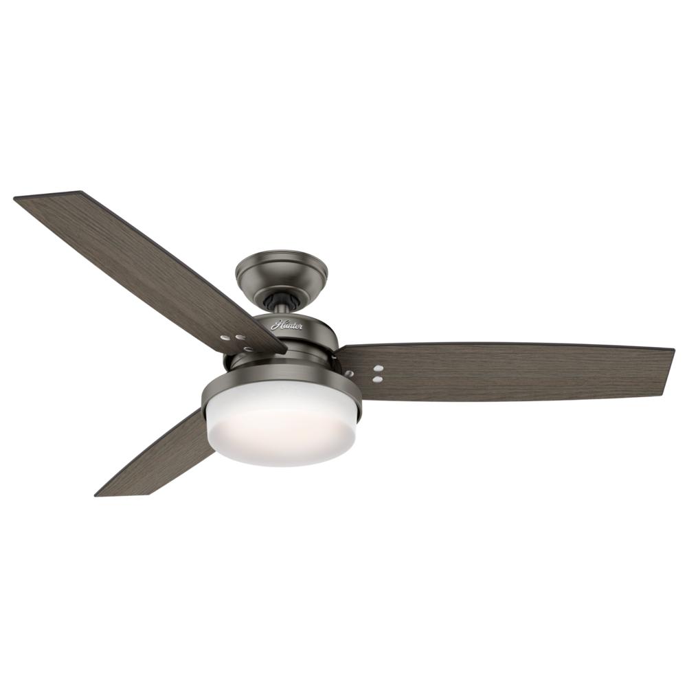 Hunter 59211  52" Sentinel Brushed Slate Ceiling Fan with Light Kit and Remote Control
