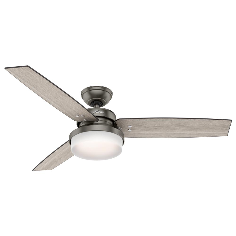 Hunter 59211  52" Sentinel Brushed Slate Ceiling Fan with Light Kit and Remote Control