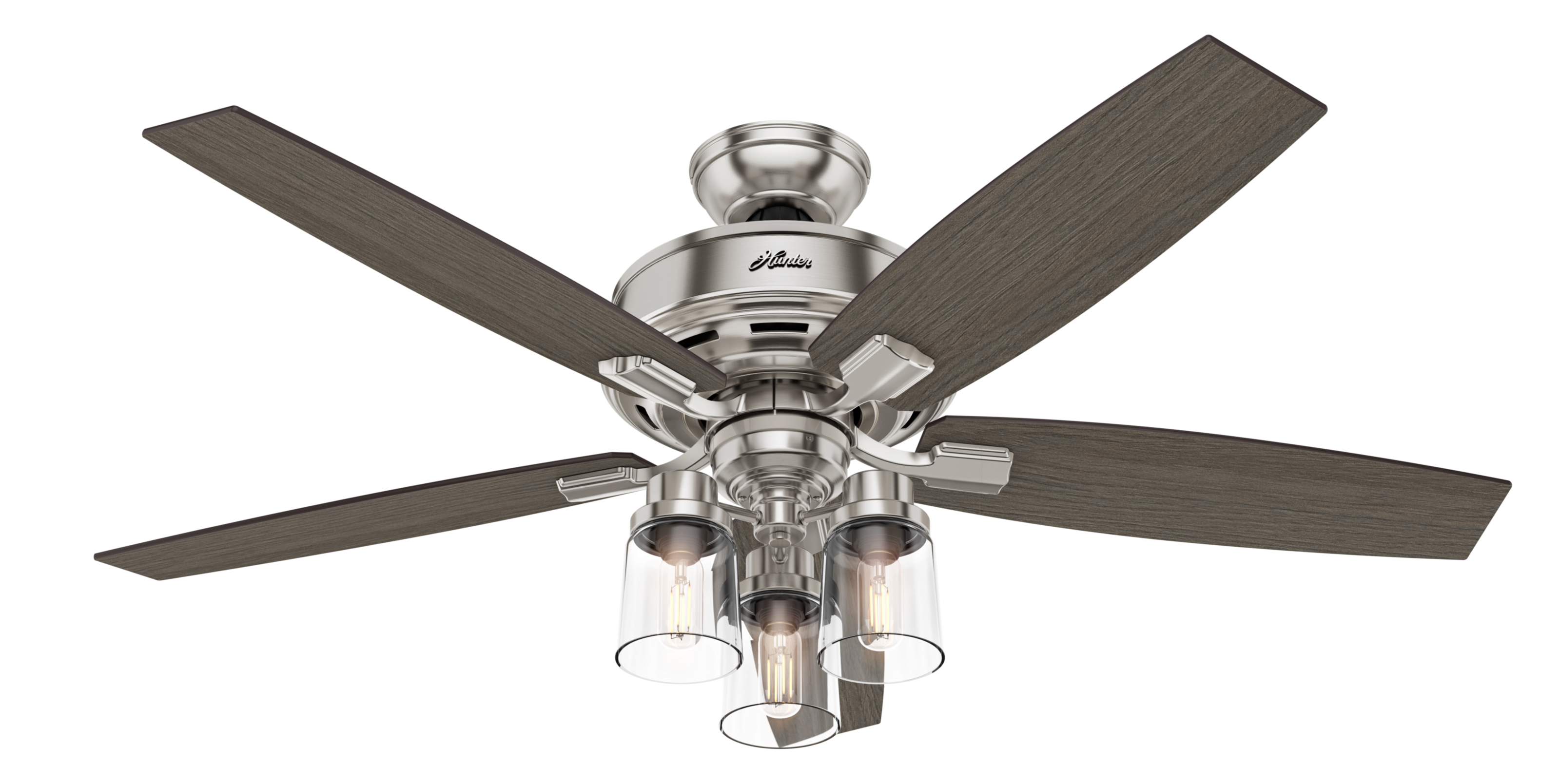 Hunter 54190 52 Bennett Brushed Nickel Ceiling Fan With