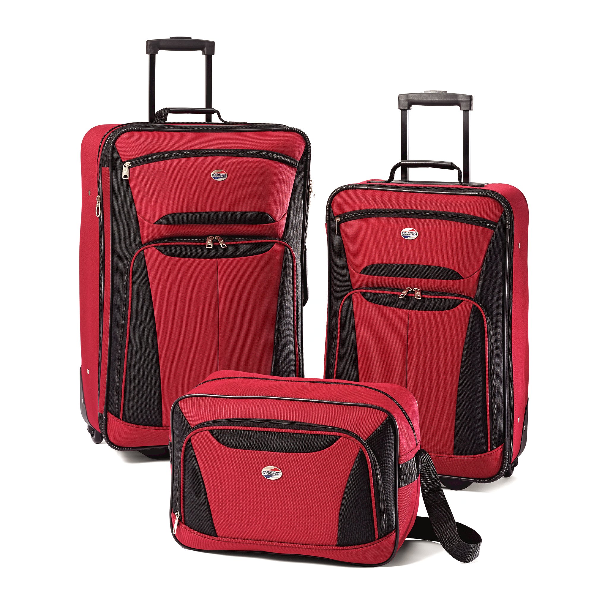 American Tourister 3pc. Fieldbrook Luggage Set - Red & Black