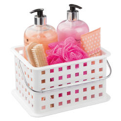 InterDesign idesign spa plastic storage organizer basket with handle for bathroom, health, cosmetics, hair supplies and beauty products, 