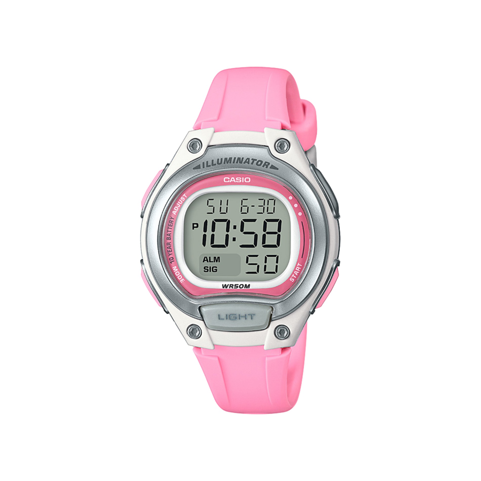 Ladies Digital Gray and Pink Watch