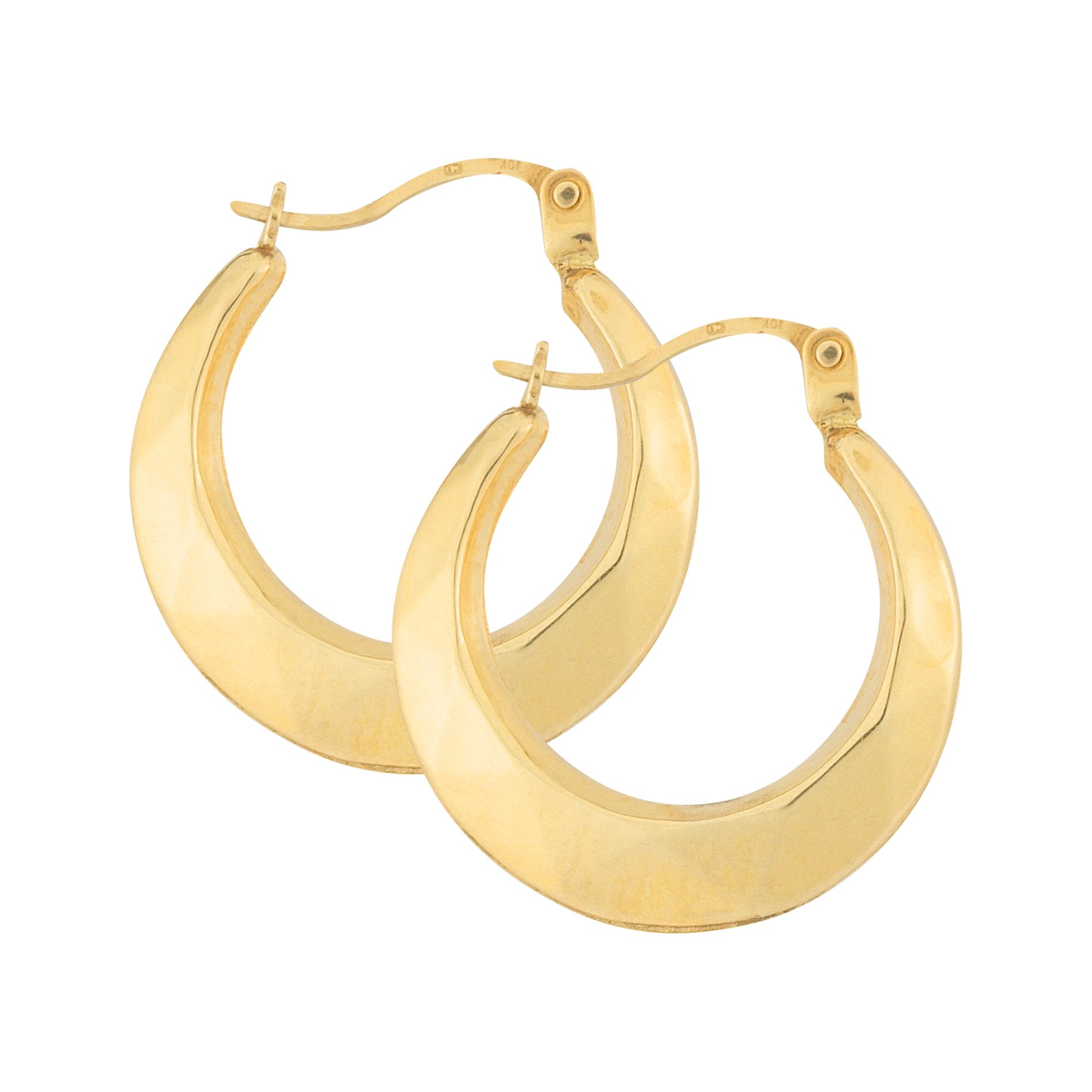 10Kt Yellow Gold 18mm Faceted Polished Round Stamped Hoop 10Kt Yellow Gold 18mm Faceted Polished Round Stamped Hoop