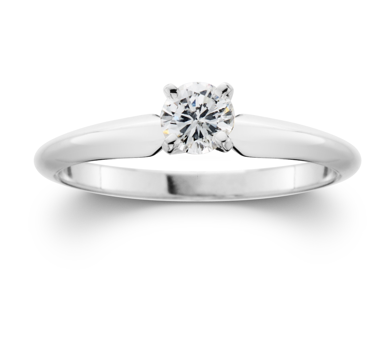 10K White Gold 1/4 CTTW Certified Diamond Round Solitaire Ring