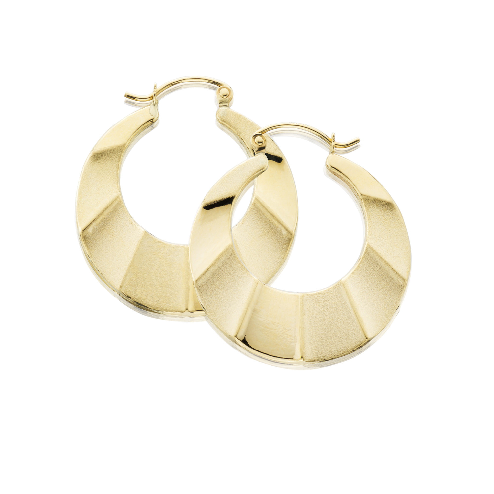 10K Yellow Gold Greek Hoop Earrings