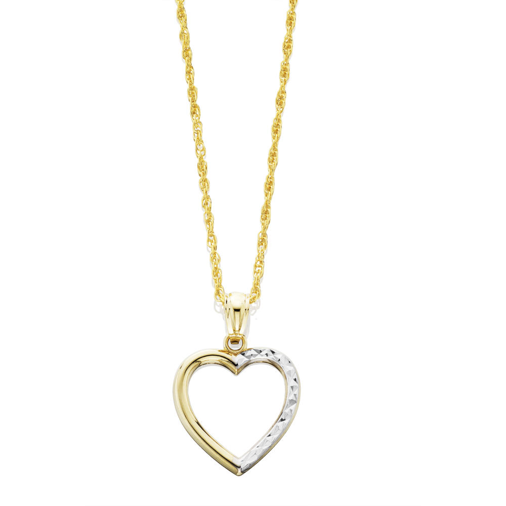 10K Yellow Gold 2 Piece Heart Pendant and Earring Set