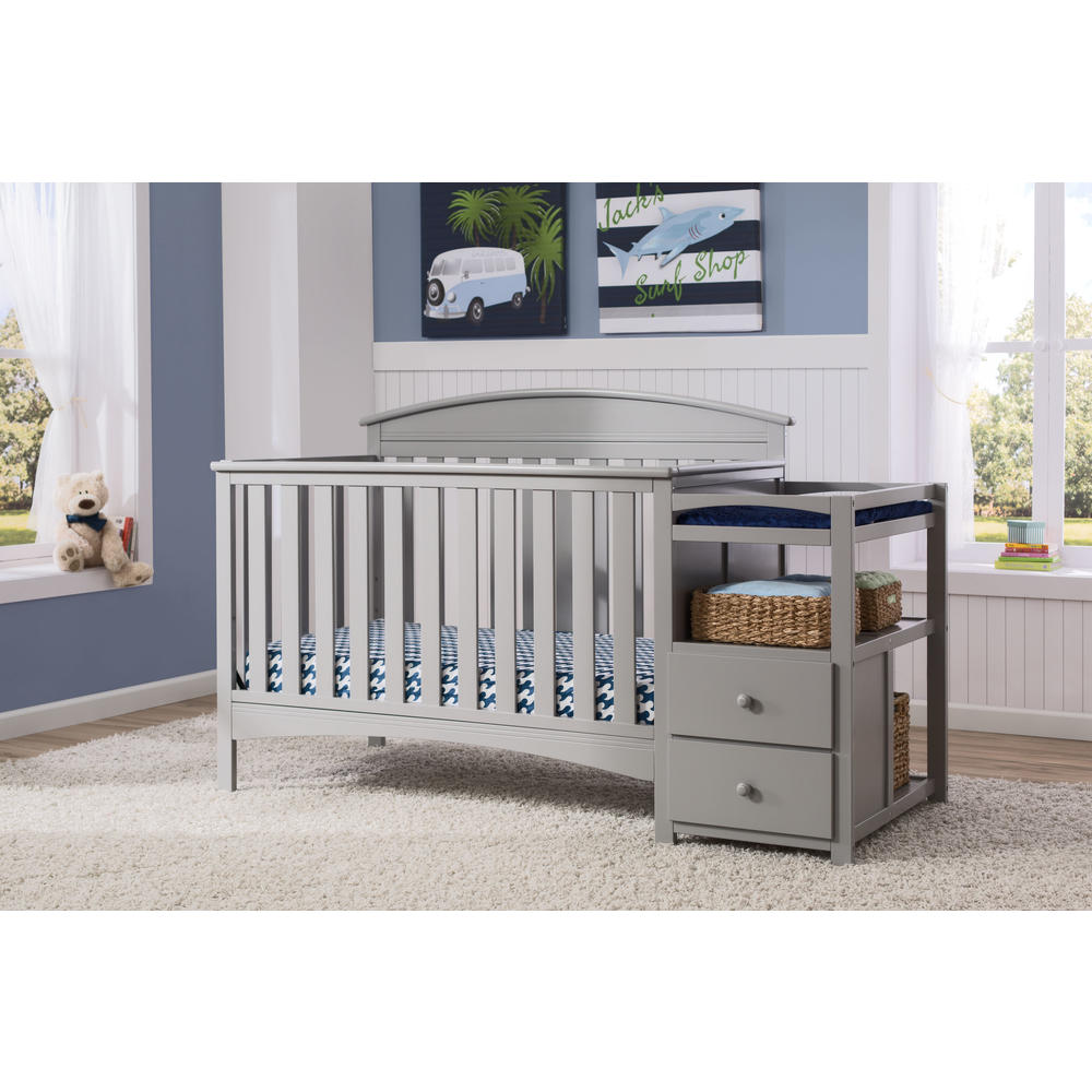 Delta Children Abby Convertible Crib N Changer, Grey