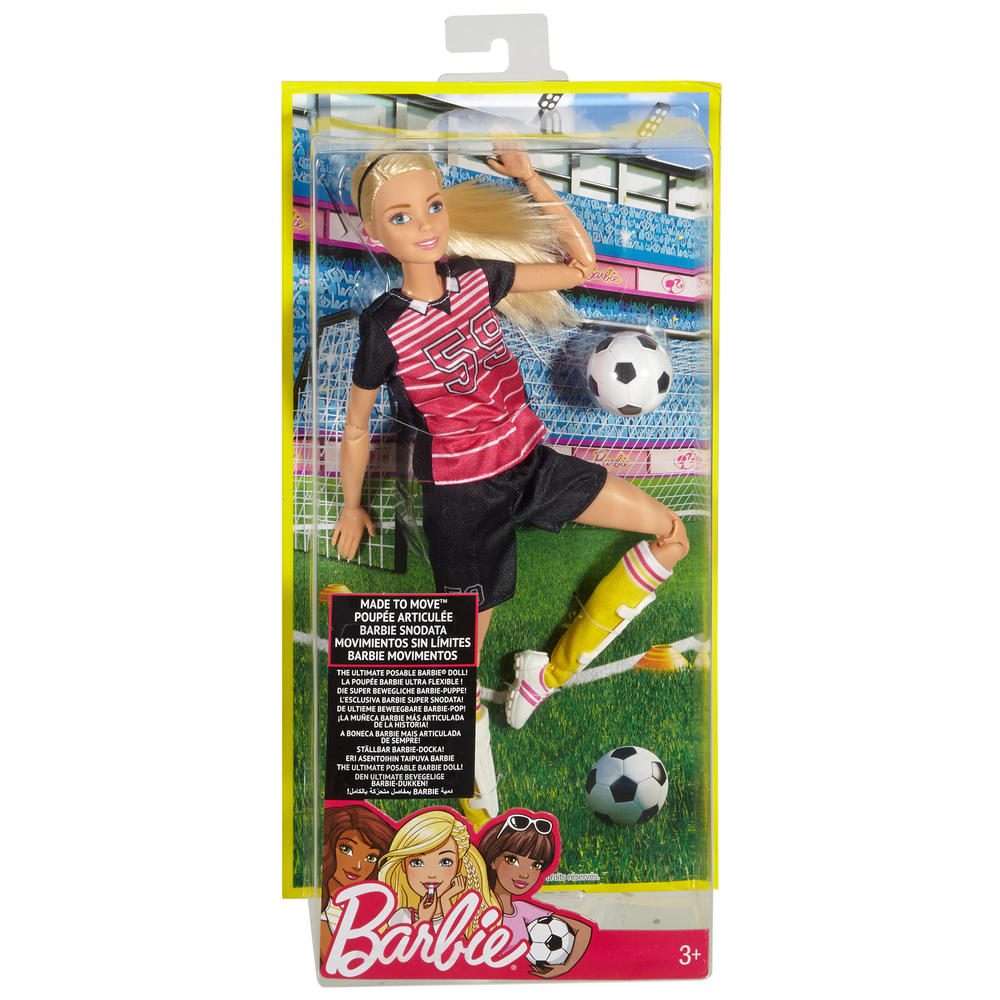 Barbie Endless Move Doll - Soccer Player - Blonde