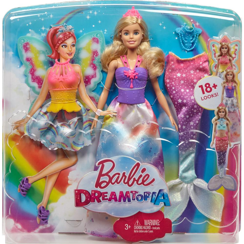 Barbie Dreamtopia Doll with 3 Fairytale Costumes