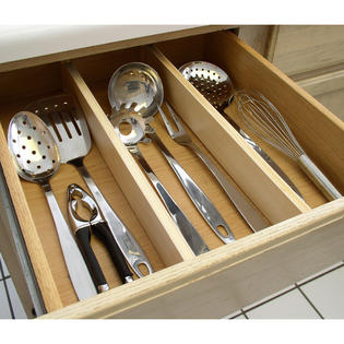 Axis Natural Wood Expandable Kitchen Drawer Dividers 2 Piece Set
