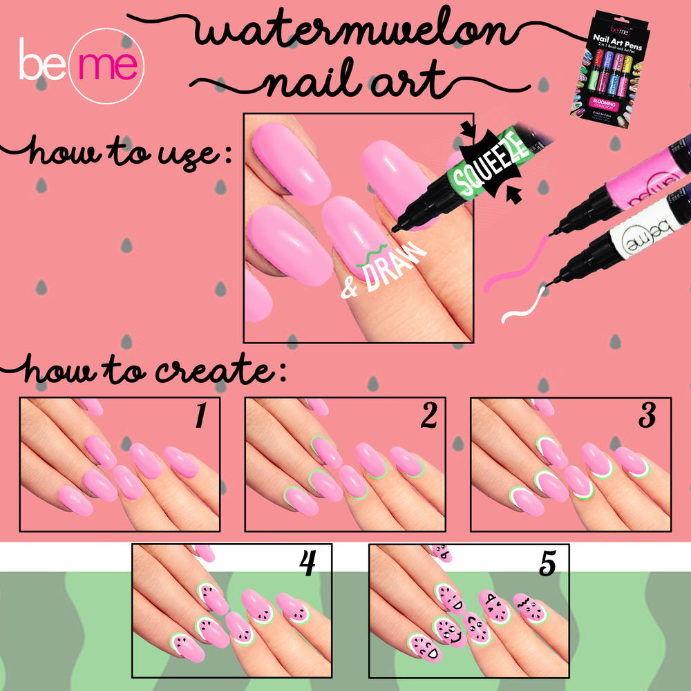 Beme  Nail Art Pens Blooming Color Collection  4 pens  8 colors