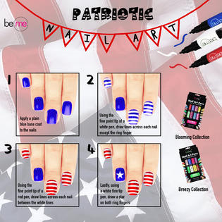 Beme Nail Art Pens Breezy Color Collection 4 Pens 8 Colors