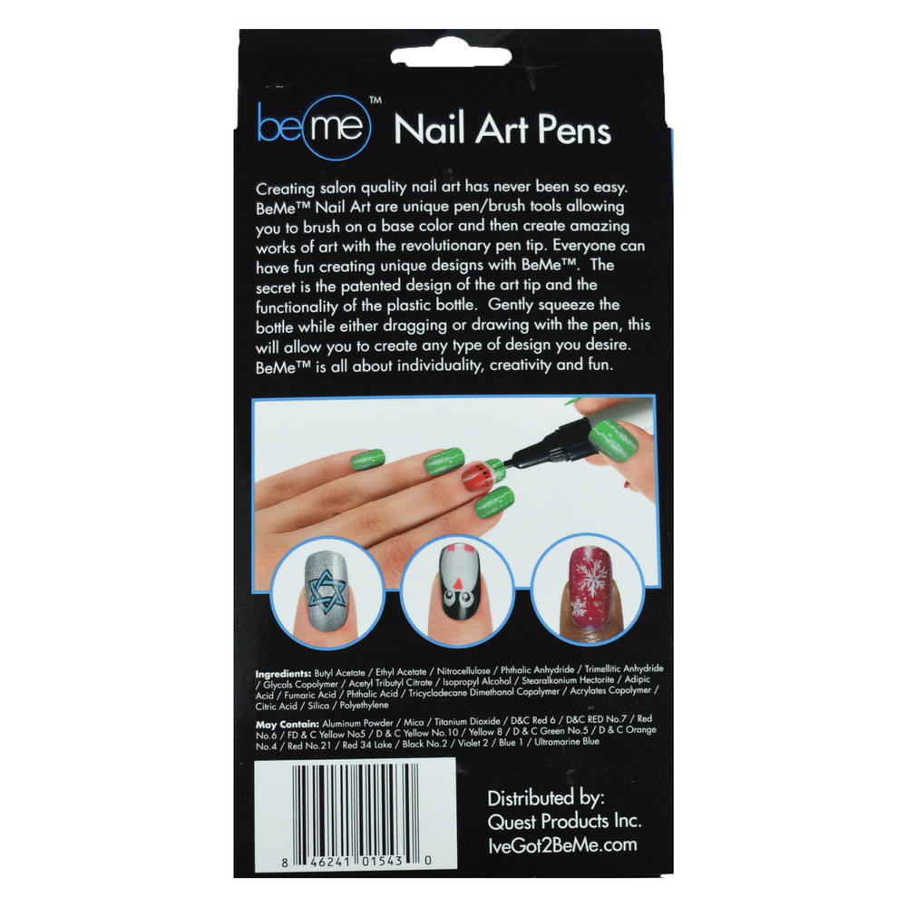 Beme  Nail Art Pens Festive Color Collection  4 pens  8 colors