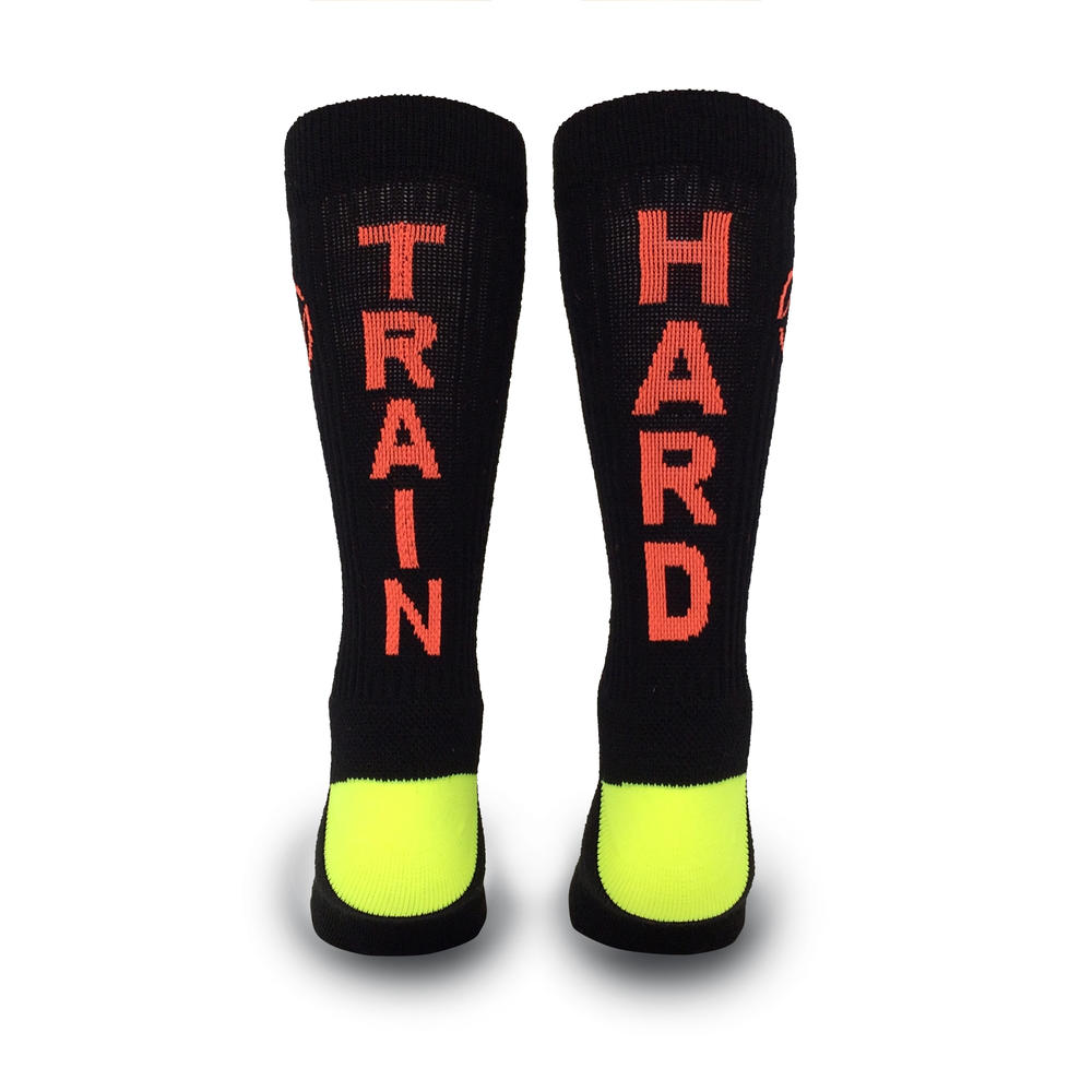 Inspyr Socks Train Hard  Athletic Lifestyle Crew Sock