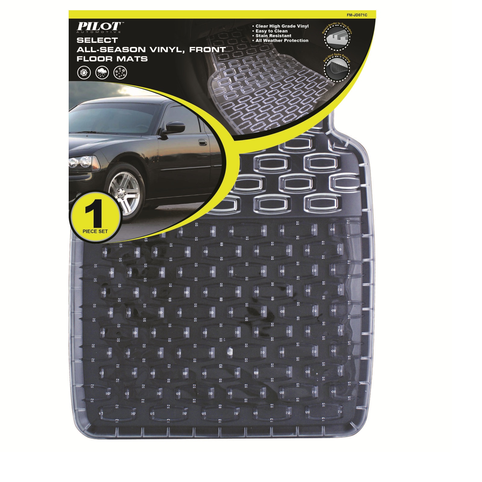 Pilot Automotive All Weather Front 1 pc. Rubber Floor Mat - Clear
