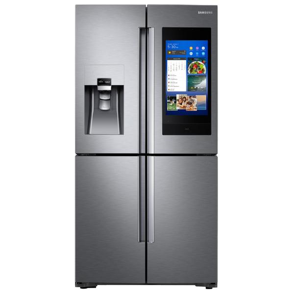 Samsung Rf22n9781sr Aa 22 Cu Ft Counter Depth 4 Door Flex Refrigerator W Family Hub Stainless Steel American Freight Sears Outlet