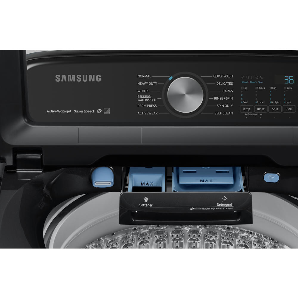 Samsung WA50R5400AV/US 5 cu. ft. Top-Load Washer with Super Speed - Black Stainless Steel