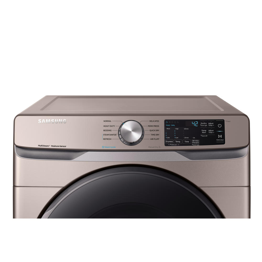 Samsung DVE45R6100C/A3 7.5 cu. ft. Electric Dryer with Steam Sanitize+ - Champagne