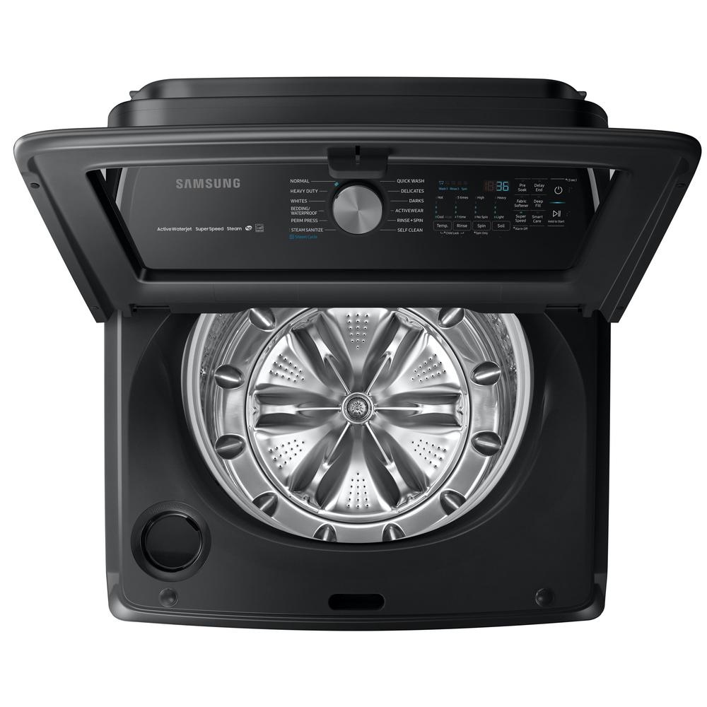 Samsung WA54R7600AV/US 5.4 cu. ft. TopLoad Washer with Super Speed Black Stainless Steel