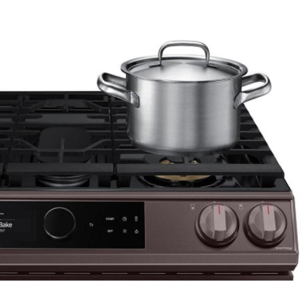 Samsung NX60T8511ST/AA 30" 6.0 cu.ft. Tuscon Stainless Steel Slide-In Gas Range with 5 Burners and Air Fryer