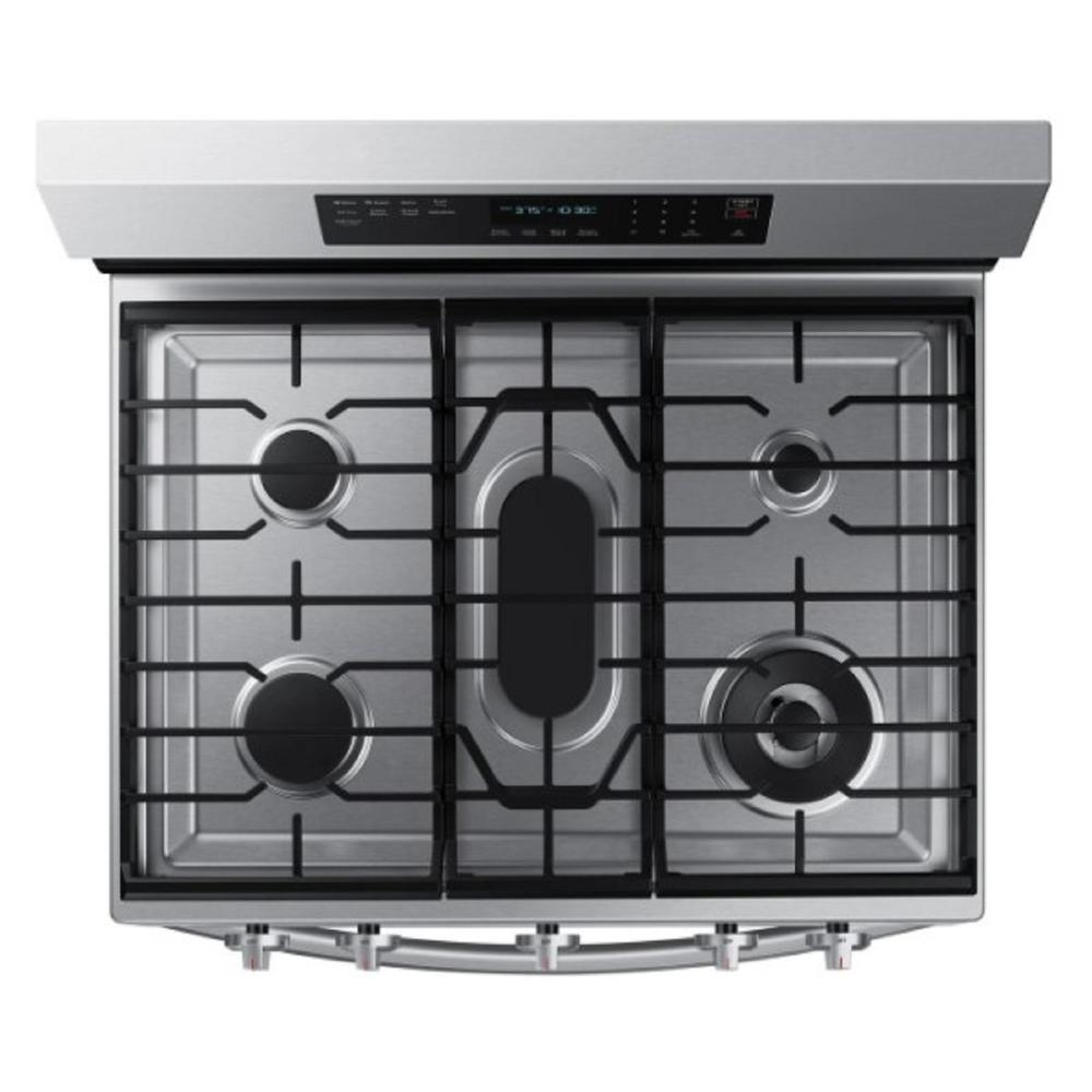 Samsung NX60A6711SS/AA 30" 6.0 cu.ft. Stainless Steel Gas Range with 5 Burners and Air Fry Convection